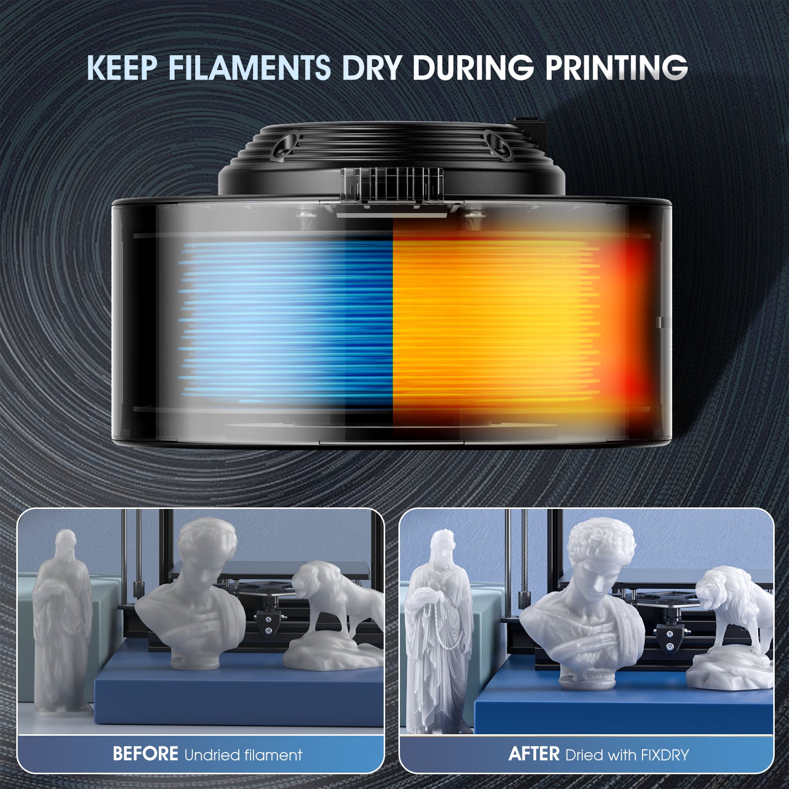 FIXDRY 3D tiskárna filamentový sušák s dotykovou obrazovkou NT2