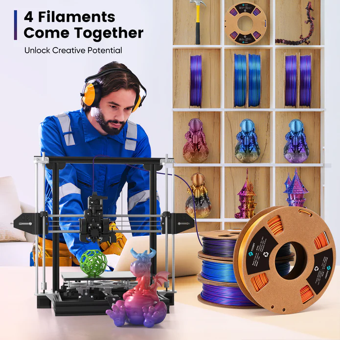 FIXDRY 3D Filament 2 Spools Compatible Dryerbox & New Triple Colors Material Bundle