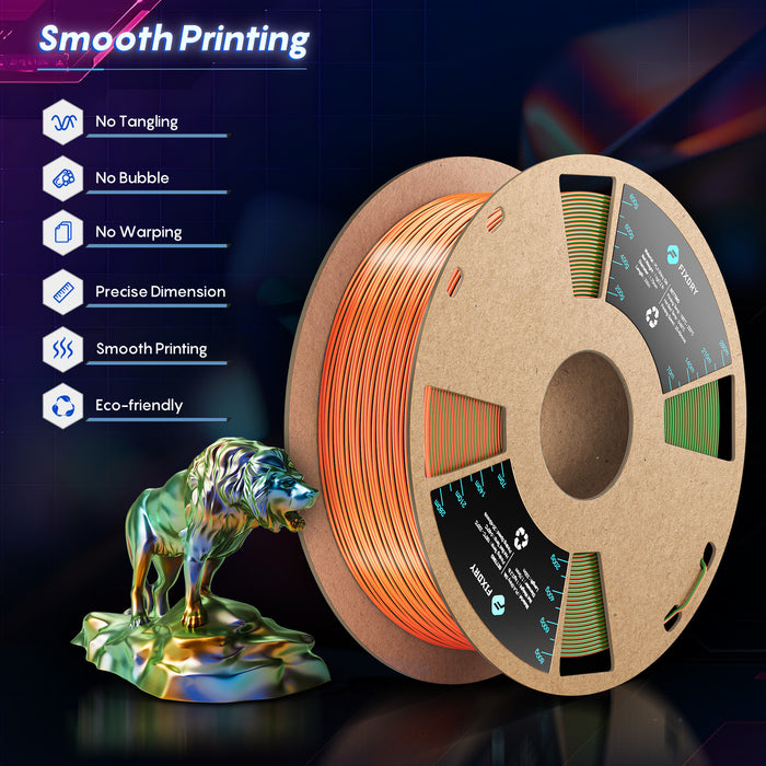 TECSONAR Tricolor PLA Filament 3D Filament 1kg Tri Coextrusion