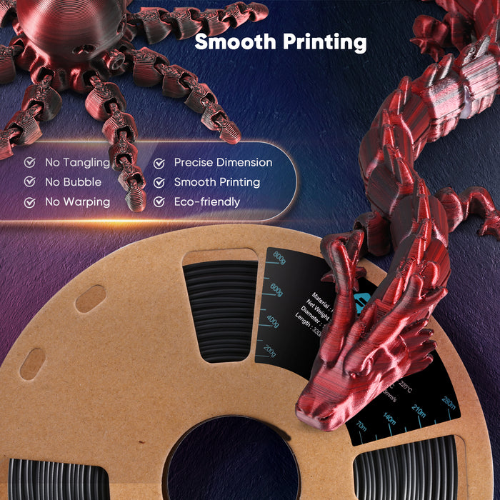 FIXDRY 3D Printer Filament Black and Red Material